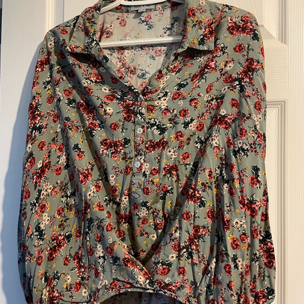 Floral Button-Up Blouse
